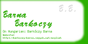 barna barkoczy business card