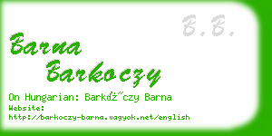 barna barkoczy business card